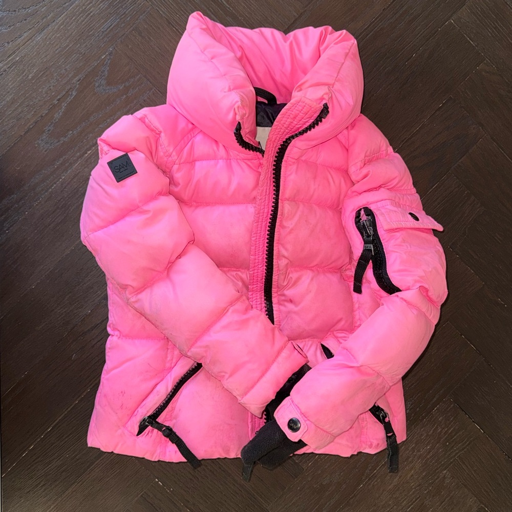 SAM. Bright Pink Kids Puffer Jacket